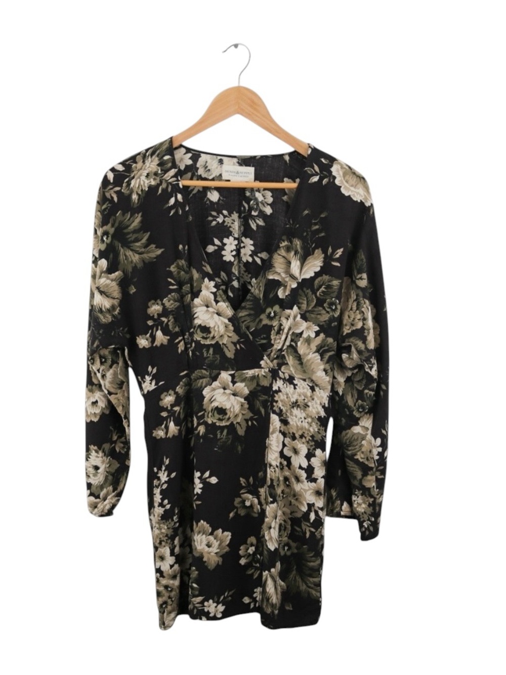 Denim Supply Ralph Lauren Floral Wrap Dress Womens Boho Long Sleeve Mini